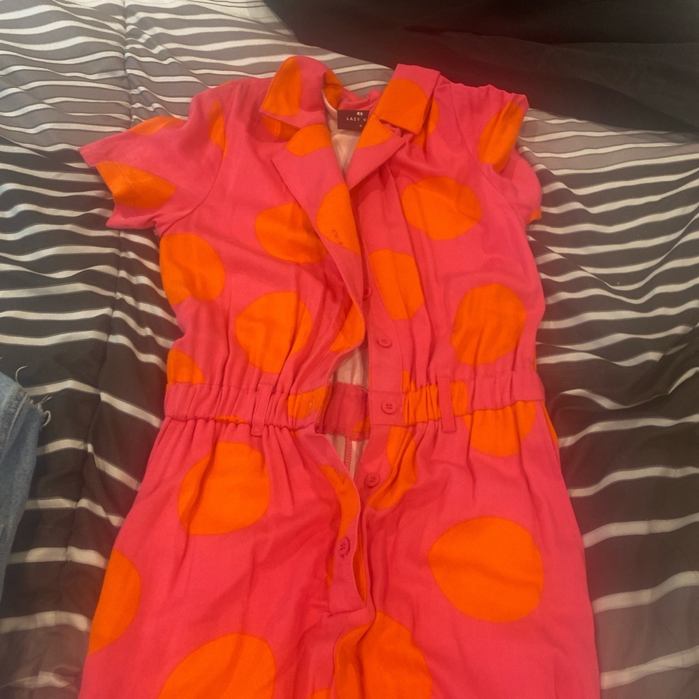 Lazy Oaf Pink and Orange Jumpsuit